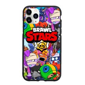 Чехол для iPhone 11 Pro Max матовый с принтом BRAWL STARS в Тюмени, Силикон |  | 