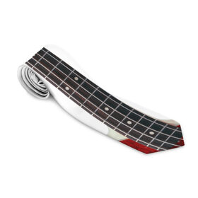 Галстук 3D с принтом Бас-гитара в Тюмени, 100% полиэстер | Длина 148 см; Плотность 150-180 г/м2 | Тематика изображения на принте: бас гитара | музыкальный инструмент