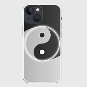 Чехол для iPhone 13 mini с принтом Инь   янь (с двух сторон) в Тюмени,  |  | black | signs | white. | ying   yang | белый | знаки | инь   янь | чёрный