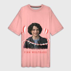 Платье-футболка 3D с принтом finn wolfhard в Тюмени,  |  | finn wolfhard | очень странные дела | финн вулфард