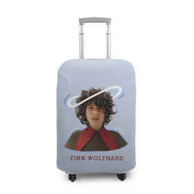 Чехол для чемодана 3D с принтом finn wolfhard в Тюмени, 86% полиэфир, 14% спандекс | двустороннее нанесение принта, прорези для ручек и колес | finn wolfhard | очень странные дела | финн вулфард
