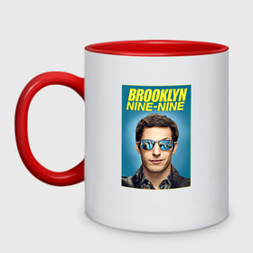 Кружка двухцветная с принтом Brooklyn Nine-Nine в Тюмени, керамика | объем — 330 мл, диаметр — 80 мм. Цветная ручка и кайма сверху, в некоторых цветах — вся внутренняя часть | 9 9 | 99 | andy | beatriz | brooklyn | detective | diaz | jake | nine nine | peralta | rosa | samberg | stephanie | беатрис | бруклин | детектив | джейк | перальта | роза | стефани | сэмберг | энди