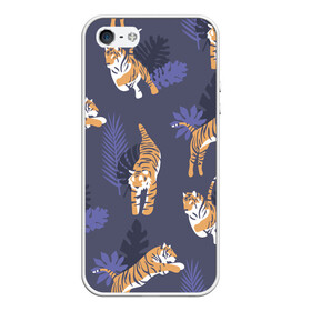 Чехол для iPhone 5/5S матовый с принтом Тигриный прайд в Тюмени, Силикон | Область печати: задняя сторона чехла, без боковых панелей | lion | tiger | гепард | дикие кошки | животные | кот | кошки | лев | пантера | тигр | тигры
