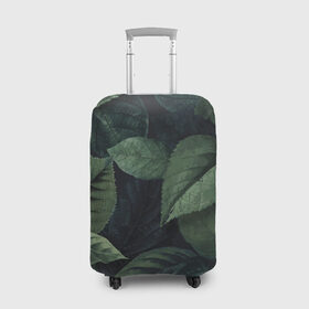 Чехол для чемодана 3D с принтом Лесная маскировка в Тюмени, 86% полиэфир, 14% спандекс | двустороннее нанесение принта, прорези для ручек и колес | branch | foliage | leafy | nature | ветка | веточка | зеленый | лист | листочки | листья | природа | черный