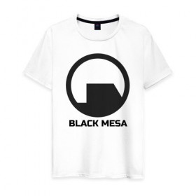 Мужская футболка хлопок с принтом Black Mesa в Тюмени, 100% хлопок | прямой крой, круглый вырез горловины, длина до линии бедер, слегка спущенное плечо. | Тематика изображения на принте: alyx | black mesa | half life | half life 2 | халф лайф