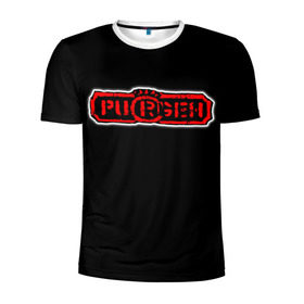 Мужская футболка 3D спортивная с принтом Purgen в Тюмени, 100% полиэстер с улучшенными характеристиками | приталенный силуэт, круглая горловина, широкие плечи, сужается к линии бедра | Тематика изображения на принте: moscow punks | punks | punks not dead | purgen | московские панки | панки | пурген