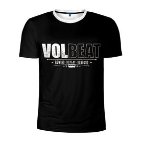 Мужская футболка 3D спортивная с принтом Volbeat в Тюмени, 100% полиэстер с улучшенными характеристиками | приталенный силуэт, круглая горловина, широкие плечи, сужается к линии бедра | Тематика изображения на принте: groove metal | hardcore | psychobilly | rebound | replay | rewind | volbeat | волбит