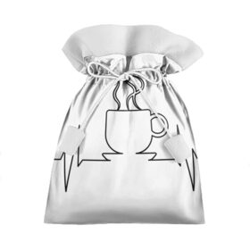 Подарочный 3D мешок с принтом Чашечку кофе? в Тюмени, 100% полиэстер | Размер: 29*39 см | бариста | бармен | вкус | кардиограмма | кофе | кофеман | напиток | подача | профессия | хобби | чашка
