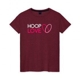 Женская футболка хлопок с принтом Hoop Love logo white в Тюмени, 100% хлопок | прямой крой, круглый вырез горловины, длина до линии бедер, слегка спущенное плечо | fire show | hoop | hoop dance | hooping | hula hoop | обруч | огненное шоу | танец с обручем | хула хуп | хулахуп