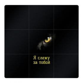 Магнитный плакат 3Х3 с принтом Следящий кошачий глаз в Тюмени, Полимерный материал с магнитным слоем | 9 деталей размером 9*9 см | кот в темноте | кошачий глаз