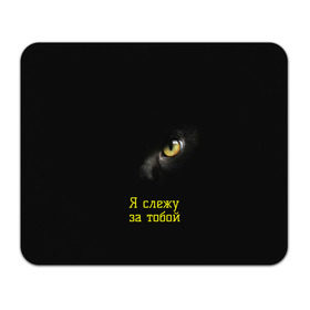 Коврик для мышки прямоугольный с принтом Следящий кошачий глаз в Тюмени, натуральный каучук | размер 230 х 185 мм; запечатка лицевой стороны | кот в темноте | кошачий глаз