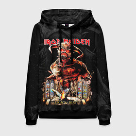 Мужская толстовка 3D с принтом Iron Maiden в Тюмени, 100% полиэстер | двухслойный капюшон со шнурком для регулировки, мягкие манжеты на рукавах и по низу толстовки, спереди карман-кенгуру с мягким внутренним слоем. | Тематика изображения на принте: heavy metal | iron maiden | metal | айрон мейден | группы | метал | музыка | рок | хеви метал
