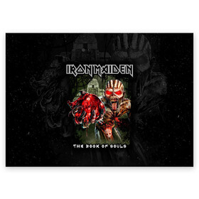 Поздравительная открытка с принтом Iron Maiden в Тюмени, 100% бумага | плотность бумаги 280 г/м2, матовая, на обратной стороне линовка и место для марки
 | heavy metal | iron maiden | metal | айрон мейден | группы | метал | музыка | рок | хеви метал