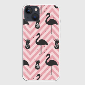 Чехол для iPhone 13 с принтом Черный фламинго в Тюмени,  |  | animal | bird | flamingo | pink | pnik flamingo | животные | птицы | розовый | розовый фламинго | фламинго