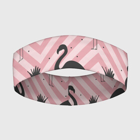 Повязка на голову 3D с принтом Черный фламинго в Тюмени,  |  | animal | bird | flamingo | pink | pnik flamingo | животные | птицы | розовый | розовый фламинго | фламинго