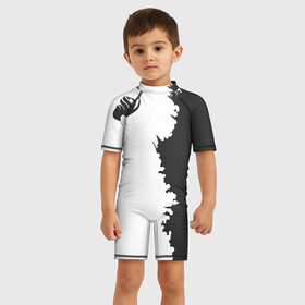 Детский купальный костюм 3D с принтом абстракция Фейри Тейл в Тюмени, Полиэстер 85%, Спандекс 15% | застежка на молнии на спине | гильдия | люси | маг | манга | нацу | хвост феи
