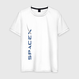 Мужская футболка хлопок с принтом SPACEX - ИЛОН МАСК. в Тюмени, 100% хлопок | прямой крой, круглый вырез горловины, длина до линии бедер, слегка спущенное плечо. | elon musk | spacex | американский предприниматель | изобретатель | илон маск | инвестор | инженер