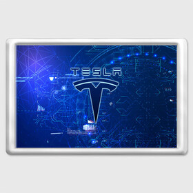 Магнит 45*70 с принтом Tesla в Тюмени, Пластик | Размер: 78*52 мм; Размер печати: 70*45 | cybertruck | elon reeve musk | model 3 | pickup | tech | technology | tesla | грузовик | илон маск | кибер | моторс | пикап | тесла