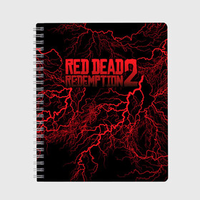 Тетрадь с принтом Red Dead Redemption 2 в Тюмени, 100% бумага | 48 листов, плотность листов — 60 г/м2, плотность картонной обложки — 250 г/м2. Листы скреплены сбоку удобной пружинной спиралью. Уголки страниц и обложки скругленные. Цвет линий — светло-серый
 | john marston | rdr2 | red dead | red dead redemption 2 | redemption 2 | rockstar | вестерн | выкуп | запад | ковбой | красный | мертвый | приключения | шутер