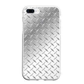 Чехол для iPhone 7Plus/8 Plus матовый с принтом Рифлёный металл в Тюмени, Силикон | Область печати: задняя сторона чехла, без боковых панелей | металл рифлёный железо блеск текстура