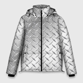 Мужская зимняя куртка 3D с принтом Рифлёный металл в Тюмени, верх — 100% полиэстер; подкладка — 100% полиэстер; утеплитель — 100% полиэстер | длина ниже бедра, свободный силуэт Оверсайз. Есть воротник-стойка, отстегивающийся капюшон и ветрозащитная планка. 

Боковые карманы с листочкой на кнопках и внутренний карман на молнии. | металл рифлёный железо блеск текстура