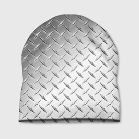 Шапка 3D с принтом Рифлёный металл в Тюмени, 100% полиэстер | универсальный размер, печать по всей поверхности изделия | Тематика изображения на принте: металл рифлёный железо блеск текстура
