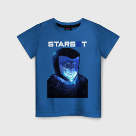 Детская футболка хлопок с принтом Starset в Тюмени, 100% хлопок | круглый вырез горловины, полуприлегающий силуэт, длина до линии бедер | astronaut | logo | rock | skull | space | starset | космонавт | космос | лого | рок | старсет | череп