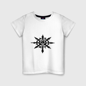 Детская футболка хлопок с принтом Око Хаоса в Тюмени, 100% хлопок | круглый вырез горловины, полуприлегающий силуэт, длина до линии бедер | вархаммер | игры | космодесант | символы | хаос