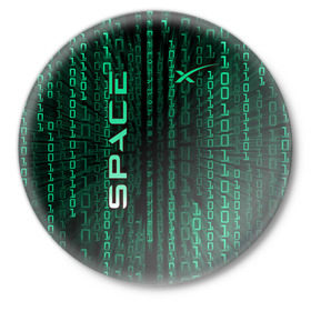 Значок с принтом SpaceX в Тюмени,  металл | круглая форма, металлическая застежка в виде булавки | boca chica | cybertruck | elon reeve musk | falcon 9 | model 3 | space x | spacex starship | tech | technology | tesla | илон маск | космический корабль | тесла