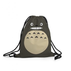 Рюкзак-мешок 3D с принтом Totoro в Тюмени, 100% полиэстер | плотность ткани — 200 г/м2, размер — 35 х 45 см; лямки — толстые шнурки, застежка на шнуровке, без карманов и подкладки | Тематика изображения на принте: anime | hayao miyazaki | japanese | meme | miyazaki | piano | studio ghibli | tokyo | totoro | гибли | котобус | мой | сосед | сусуватари | тонари | тоторо | хаяо миядзаки