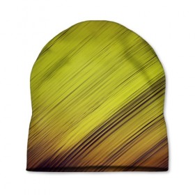 Шапка 3D с принтом Золотой штрих в Тюмени, 100% полиэстер | универсальный размер, печать по всей поверхности изделия | золотое | интересное | летние | осеннее | солнечное | цветное