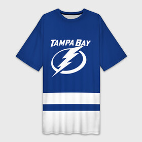 Платье-футболка 3D с принтом Тампа Бэй Лайтнинг НХЛ в Тюмени,  |  | hockey | lightning | nhl | tampa bay | tampa bay lightning | usa | лайтнинг | нхл | спорт | сша | тампа бэй | тампа бэй лайтнинг | хоккей | шайба