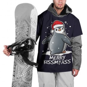 Накидка на куртку 3D с принтом Santa penguin в Тюмени, 100% полиэстер |  | Тематика изображения на принте: christmas | claus | jingle | merry | santa | елка | игрушки | клаус | клюв | колокольчик | новый год | олени | пингвин | подарок | праздник | рождество | санта | снег | снежинки | шапка