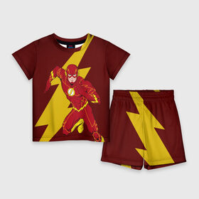 Детский костюм с шортами 3D с принтом The Flash в Тюмени,  |  | Тематика изображения на принте: dc comics | justice league | superhero | the flash | лига справедливости | флэш