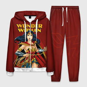 Мужской костюм 3D с принтом Wonder Woman в Тюмени, 100% полиэстер | Манжеты и пояс оформлены тканевой резинкой, двухслойный капюшон со шнурком для регулировки, карманы спереди | dc comics | justice league | shtatjl | superhero | wonder woman | лига справедливости | чудо женщина