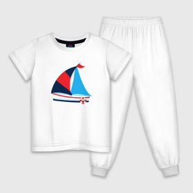 Детская пижама хлопок с принтом Парусник в Тюмени, 100% хлопок |  брюки и футболка прямого кроя, без карманов, на брюках мягкая резинка на поясе и по низу штанин
 | Тематика изображения на принте: корабль | парусник | рисунок