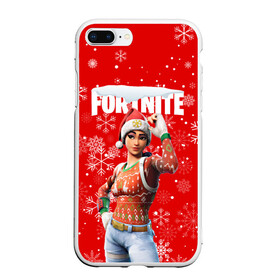 Чехол для iPhone 7Plus/8 Plus матовый с принтом FORTNITE НОВОГОДНИЙ в Тюмени, Силикон | Область печати: задняя сторона чехла, без боковых панелей | 2020 | christmas | fortnite | snow | winter | winter is coming | зима близко | игра | новогодний | новый год | новый год 2020 | персонаж | снег | снежинки | фортнайт | фортнайт новогодний