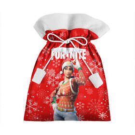 Подарочный 3D мешок с принтом FORTNITE НОВОГОДНИЙ. в Тюмени, 100% полиэстер | Размер: 29*39 см | 2020 | christmas | fortnite | snow | winter | winter is coming | зима близко | игра | новогодний | новый год | новый год 2020 | персонаж | снег | снежинки | фортнайт | фортнайт новогодний