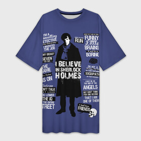 Платье-футболка 3D с принтом Sherlock в Тюмени,  |  | 221b | bbc | benedict cumberbatch | john watson | mark gatiss | martin freeman | sherlock holmes | steven moffat | бейкер | джон ватсон | мориарти | стрит | шерлок