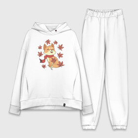 Женский костюм хлопок Oversize с принтом Милая Лисичка в Тюмени,  |  | autumn | cat | fall | fox | foxy | кот | кошка | лис | лиса | лисица | лисичка | лисы | осень