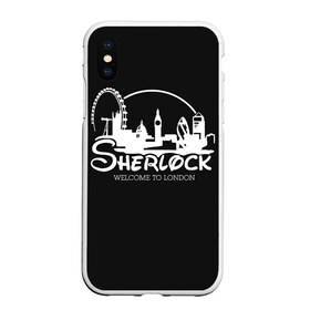 Чехол для iPhone XS Max матовый с принтом Sherlock в Тюмени, Силикон | Область печати: задняя сторона чехла, без боковых панелей | 221b | bbc | benedict cumberbatch | john watson | mark gatiss | martin freeman | sherlock holmes | steven moffat | бейкер | джон ватсон | мориарти | стрит | шерлок