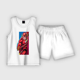 Детская пижама с шортами хлопок с принтом Flash, Justice League в Тюмени,  |  | dc comics | flash | justice league | superhero | лига справедливости | флэш