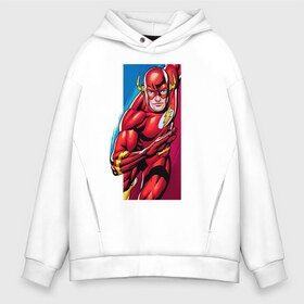 Мужское худи Oversize хлопок с принтом Flash Justice League в Тюмени, френч-терри — 70% хлопок, 30% полиэстер. Мягкий теплый начес внутри —100% хлопок | боковые карманы, эластичные манжеты и нижняя кромка, капюшон на магнитной кнопке | dc comics | flash | justice league | superhero | лига справедливости | флэш