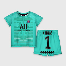 Детский костюм с шортами 3D с принтом Navas GK away 19 20 в Тюмени,  |  | champions | france | jordan | league | navas | paris | psg | лига чемпионов | навас | париж | псж
