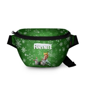 Поясная сумка 3D с принтом FORTNITE НОВОГОДНИЙ. в Тюмени, 100% полиэстер | плотная ткань, ремень с регулируемой длиной, внутри несколько карманов для мелочей, основное отделение и карман с обратной стороны сумки застегиваются на молнию | 2020 | christmas | fortnite | snow | winter | winter is coming | зима близко | игра | новогодний | новый год | новый год 2020 | персонаж | снег | снежинки | фортнайт | фортнайт новогодний