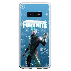 Чехол для Samsung S10E с принтом FORTNITE НОВОГОДНИЙ в Тюмени, Силикон | Область печати: задняя сторона чехла, без боковых панелей | 2020 | christmas | fortnite | snow | winter | winter is coming | зима близко | игра | новогодний | новый год | новый год 2020 | персонаж | снег | снежинки | фортнайт | фортнайт новогодний