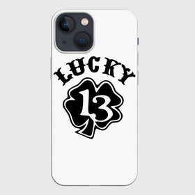 Чехол для iPhone 13 mini с принтом Lucky в Тюмени,  |  | 13 | lucky | клевер | надпись | цифры | число