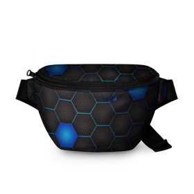 Поясная сумка 3D с принтом Mass Effect N7 в Тюмени, 100% полиэстер | плотная ткань, ремень с регулируемой длиной, внутри несколько карманов для мелочей, основное отделение и карман с обратной стороны сумки застегиваются на молнию | 