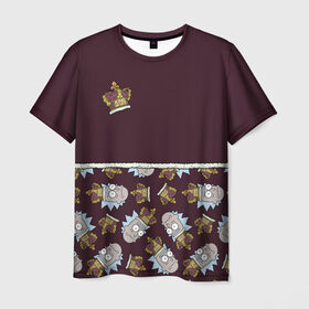 Мужская футболка 3D с принтом King of S#!T в Тюмени, 100% полиэфир | прямой крой, круглый вырез горловины, длина до линии бедер | Тематика изображения на принте: 4сезон | rick and morty | мультсериал | рик и морти