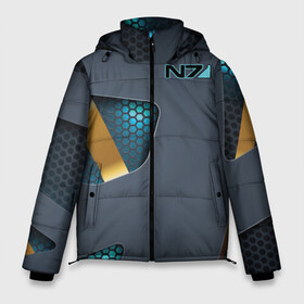 Мужская зимняя куртка 3D с принтом Mass Effect N7 в Тюмени, верх — 100% полиэстер; подкладка — 100% полиэстер; утеплитель — 100% полиэстер | длина ниже бедра, свободный силуэт Оверсайз. Есть воротник-стойка, отстегивающийся капюшон и ветрозащитная планка. 

Боковые карманы с листочкой на кнопках и внутренний карман на молнии. | andromeda | bioware | n7 | shepard | shooter | геты | жнецы | инженер | масс эффект | разведчик | солдат | страж | цербер | штурмовик | шутер